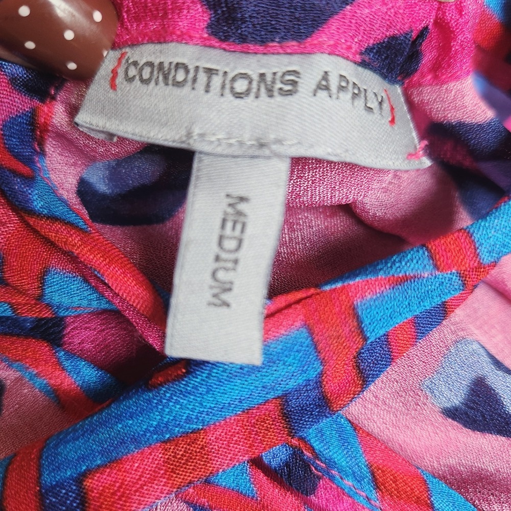 Anthropologie Conditions Apply Animal Print Tank Top Tie Back Pink Leopord M - Picture 5 of 9
